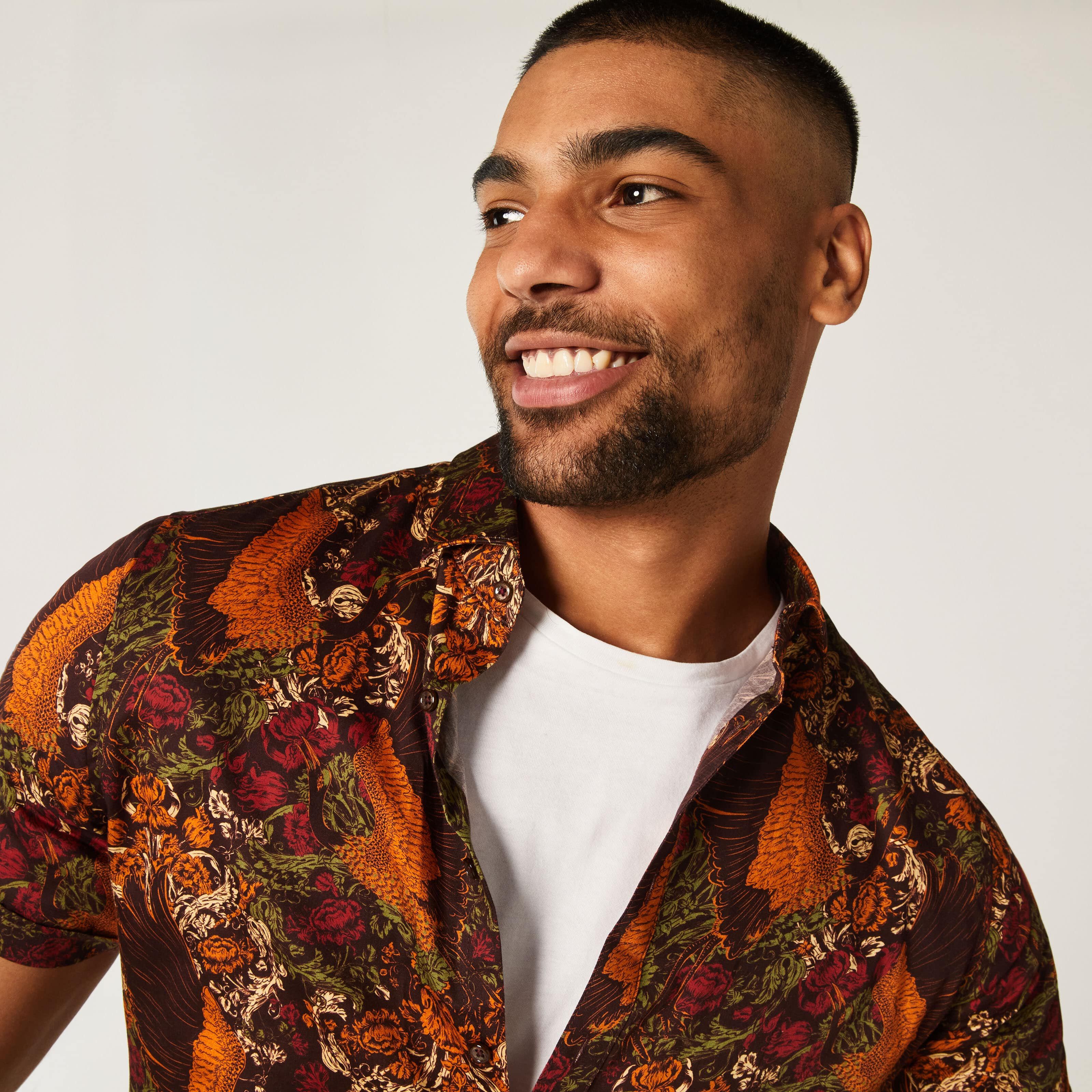 Floral shirt and blazer hot sale